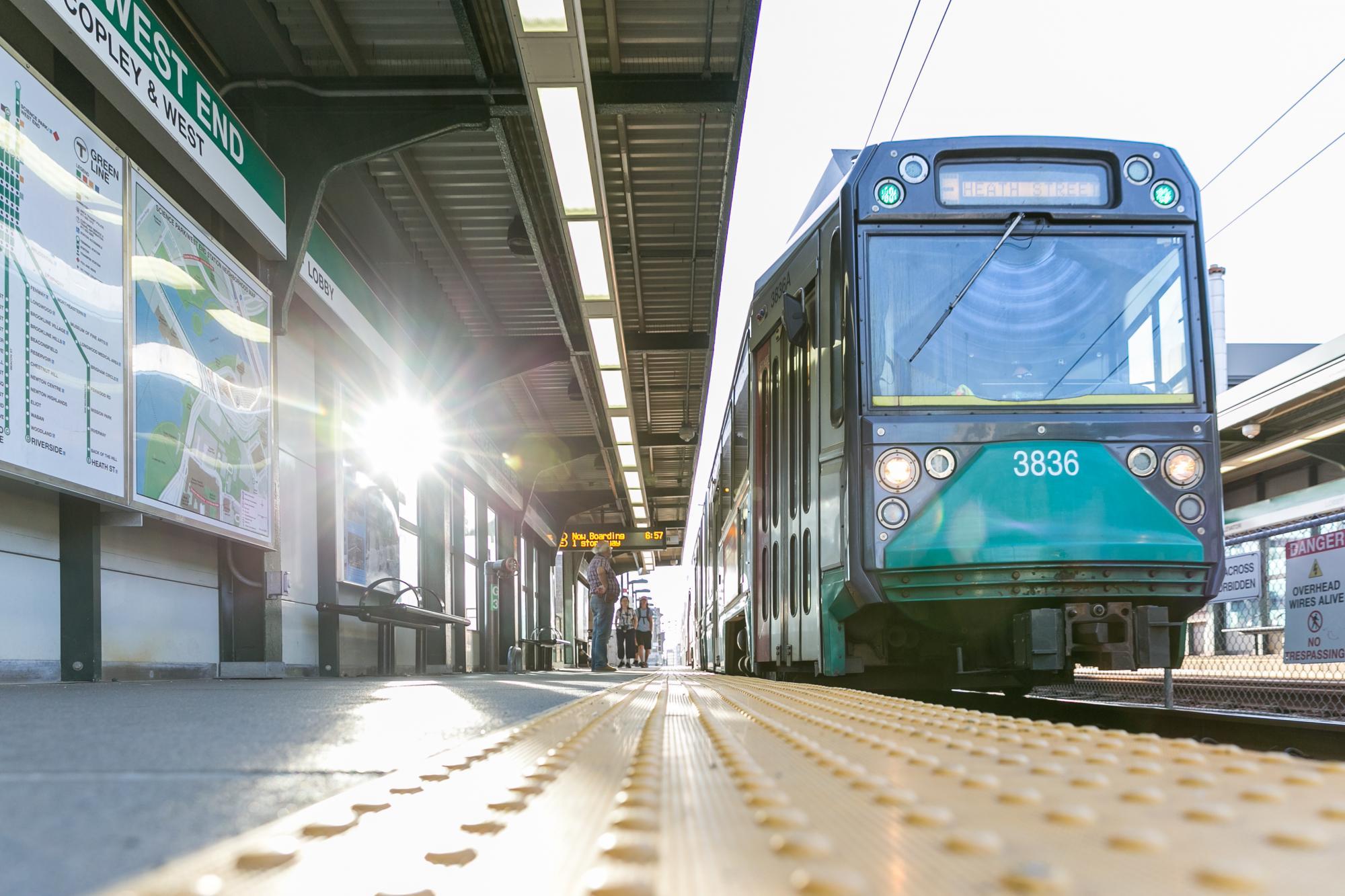 Green Line Train Science Park Viewed from Below Sunlight